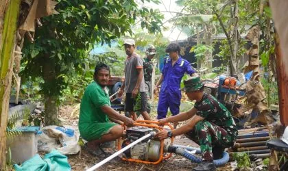 Kebut Pemenuhan Air Bersih, Progres Sumur Bor Sasaran 1 TMMD Tembus Angka 67 Persen
